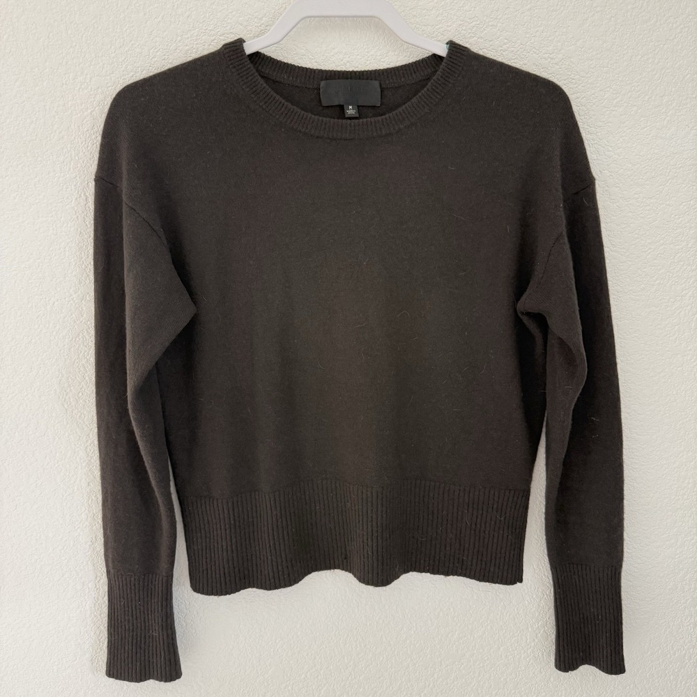 Nili Lotan 100% Cashmere Sweater Medium Chocolate Brown HOLES READ